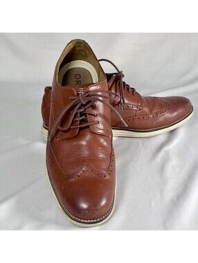 Cole Haan ØriginalGrand Wingtip Oxford Men's Leather Dress Shoes - Brown